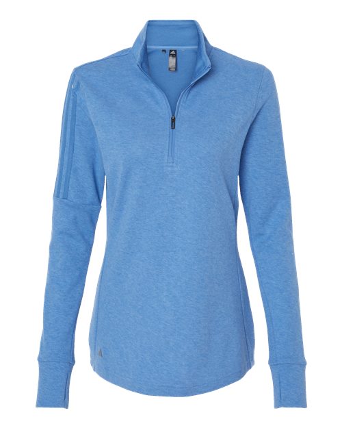 Adidas A555 Women's 3-Stripes Quarter-Zip Sweater Pullover