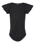 Rabbit Skins 4439 Infant Flutter Sleeve Baby Rib Bodysuit