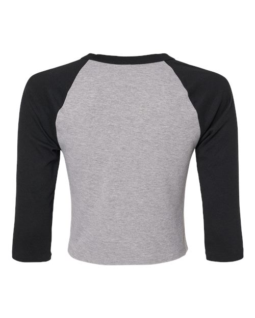 BELLA + CANVAS 1200 Women's Micro Rib Three-Quarter Raglan Sleeve Baby Tee