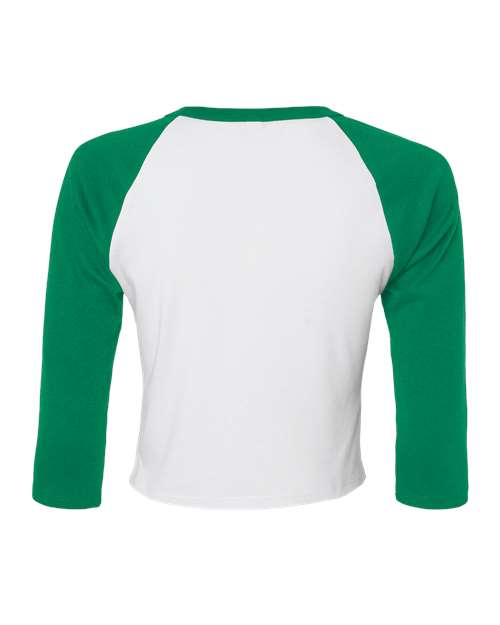 BELLA + CANVAS 1200 Women's Micro Rib Three-Quarter Raglan Sleeve Baby Tee
