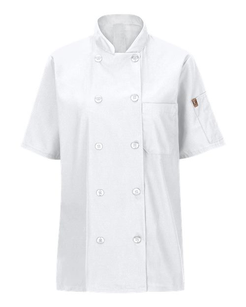 Chef Designs 045X Women's Mimix™ Short Sleeve Chef Coat with OilBlok