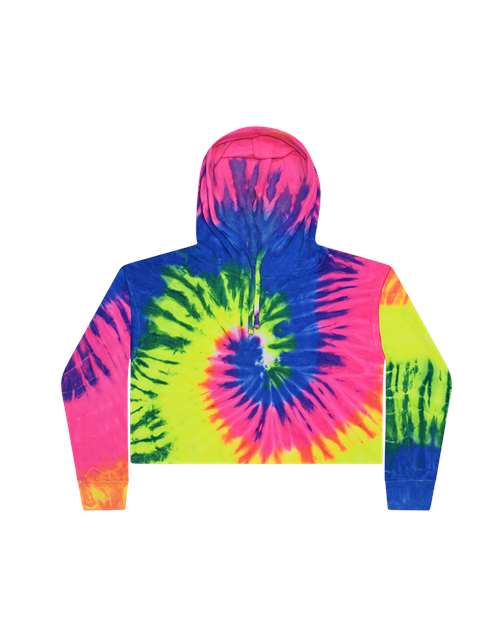 Colortone 8333 Women's Tie-Dyed Crop Hooded Sweatshirt