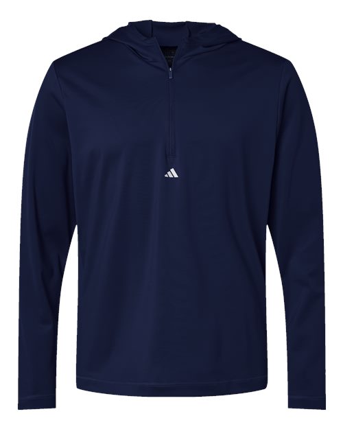 Adidas A596 Men's Lightweight Quarter-Zip Hooded Pullover