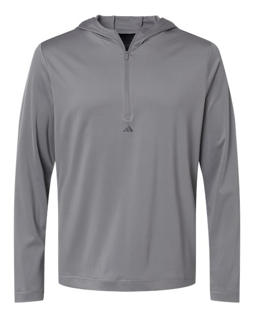 Adidas A596 Men's Lightweight Quarter-Zip Hooded Pullover