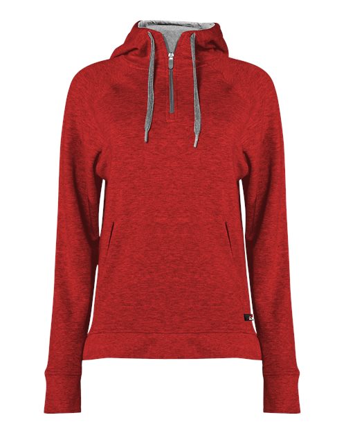 Badger 1051 Women's FitFlex French Terry Quarter-Zip Hooded Pullover