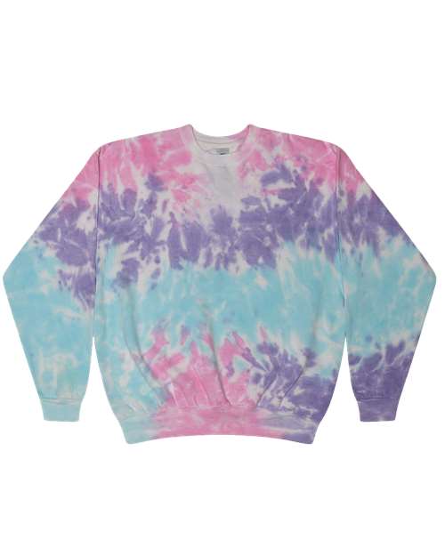Colortone 8100 Unisex Tie-Dyed Fleece Crewneck Sweatshirt
