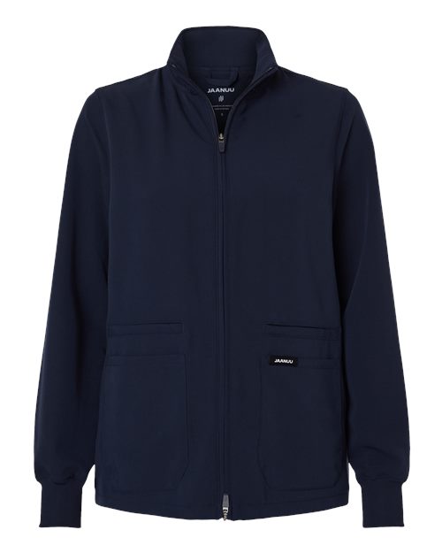 Jaanuu W60001 Women's Ceri Essential Full-Zip 6-Pocket Scrub Jacket