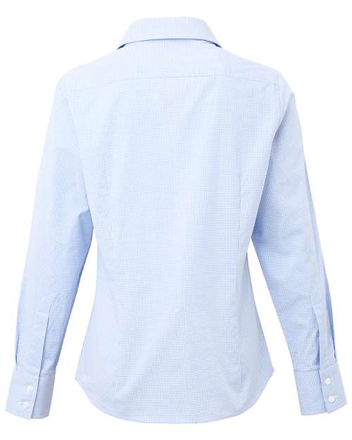 Artisan Collection by Reprime RP320 Women's Microcheck Gingham Cotton Shirt