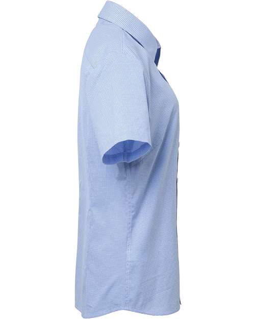 Artisan Collection by Reprime RP321 Women's Microcheck Gingham Short Sleeve Cotton Dress Shirt