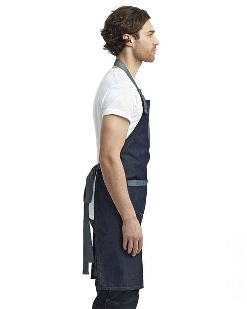 Artisan Collection by Reprime RP127 Domain Contrast Denim Bib Apron
