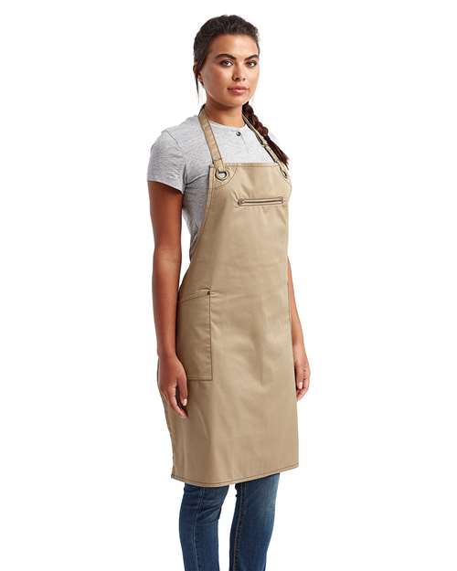 Artisan Collection by Reprime RP121 Barley Contrast Stitch Recycled Bib Apron