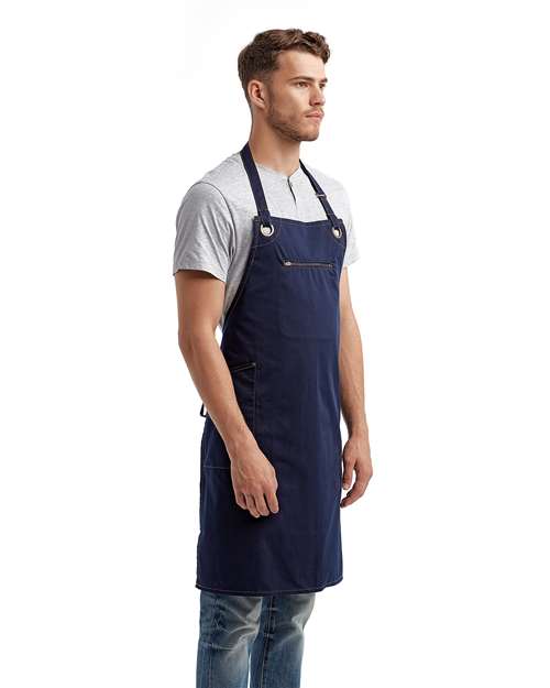 Artisan Collection by Reprime RP121 Barley Contrast Stitch Recycled Bib Apron