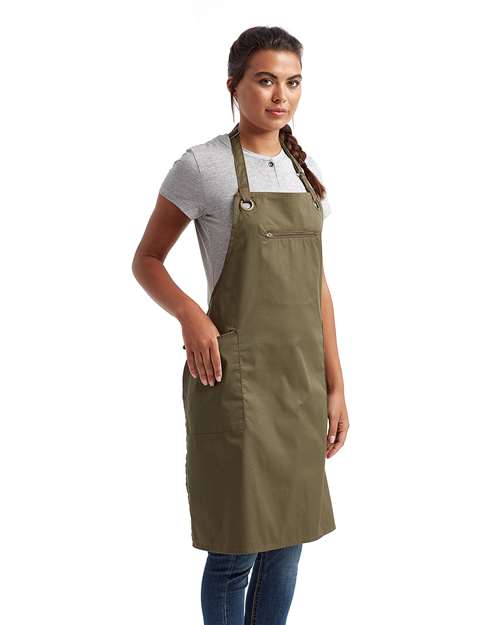 Artisan Collection by Reprime RP121 Barley Contrast Stitch Recycled Bib Apron