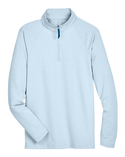 Devon & Jones DG480 Men's CrownLux Performance® Clubhouse Micro-Stripe Quarter-Zip Pullover