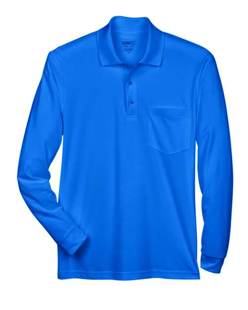 CORE365 88192P Men's Pinnacle Performance Long Sleeve Piqué Polo with Pocket