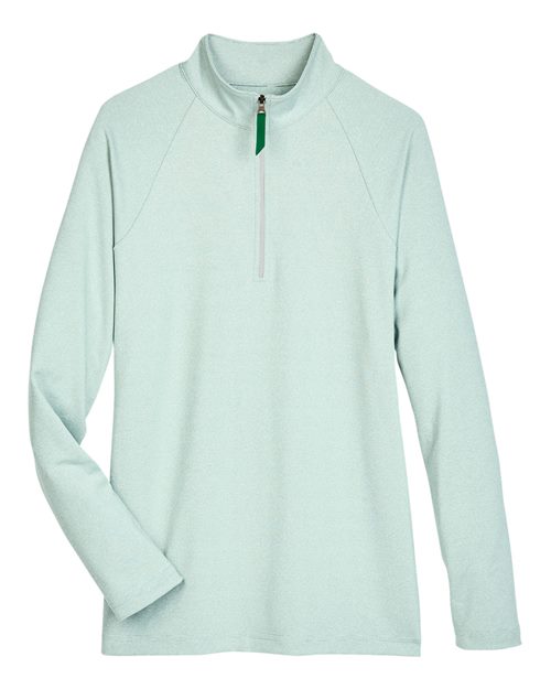 Devon & Jones DG480W Women's CrownLux Performance® Clubhouse Micro-Stripe Quarter-Zip Pullover