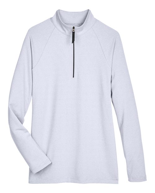 Devon & Jones DG480W Women's CrownLux Performance® Clubhouse Micro-Stripe Quarter-Zip Pullover