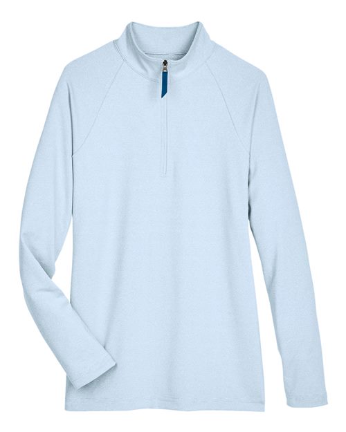 Devon & Jones DG480W Women's CrownLux Performance® Clubhouse Micro-Stripe Quarter-Zip Pullover