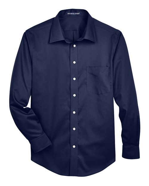 Devon & Jones DG530 Men's Crown Collection® Solid Stretch Twill Woven Dress Shirt