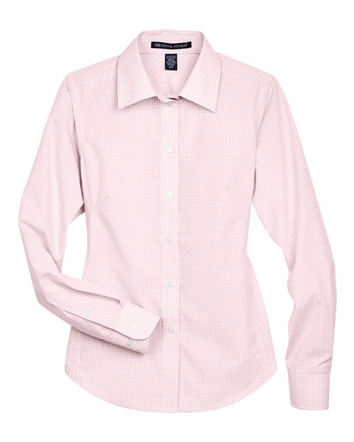 Devon & Jones D640W Women's Crown Collection® Gingham Check Woven Dress Shirt