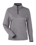 CORE365 CE73W Women's Venture Heathered Stripe Quarter-Zip Pullover