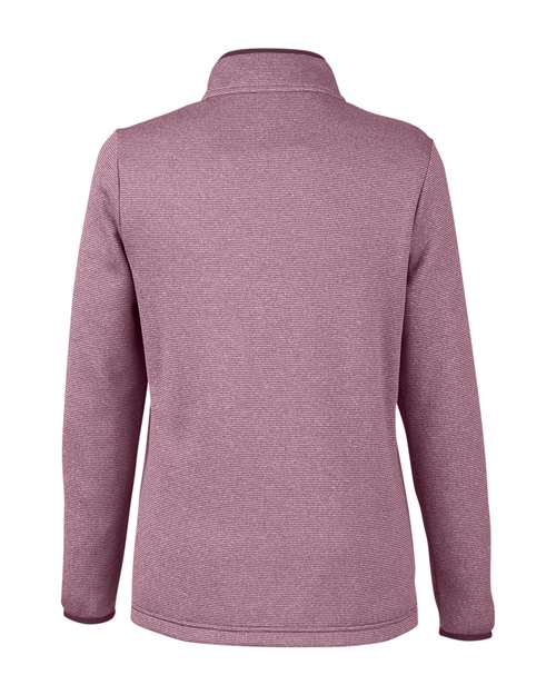 CORE365 CE73W Women's Venture Heathered Stripe Quarter-Zip Pullover