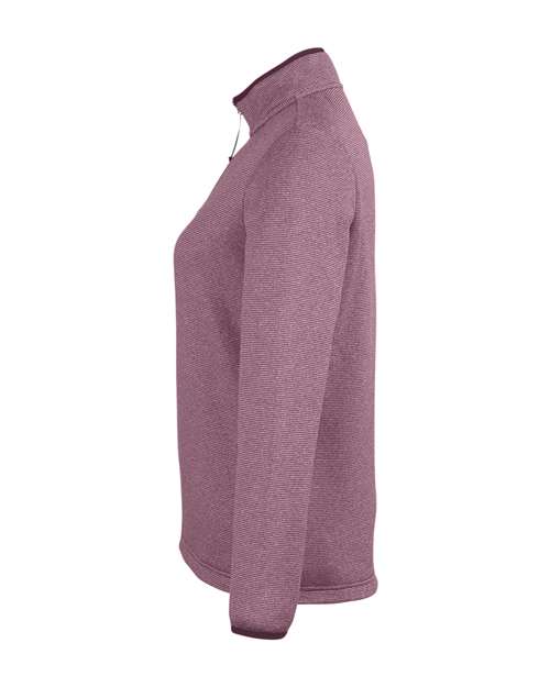 CORE365 CE73W Women's Venture Heathered Stripe Quarter-Zip Pullover