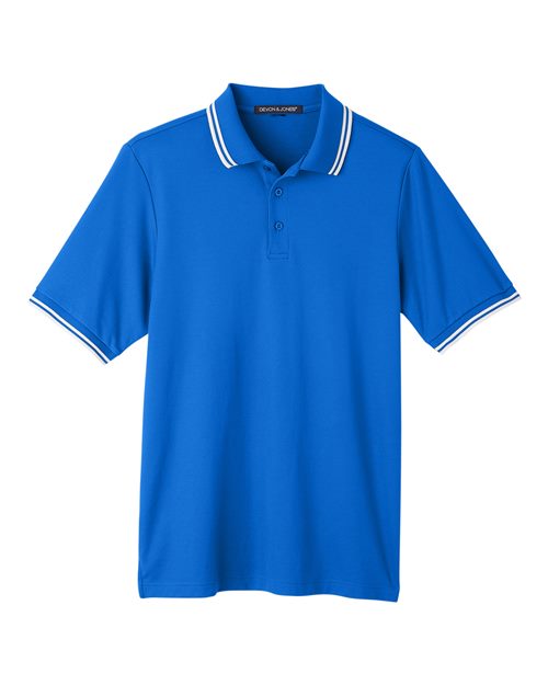 Devon & Jones DG20C Men's CrownLux Performance® Plaited Tipped Polo