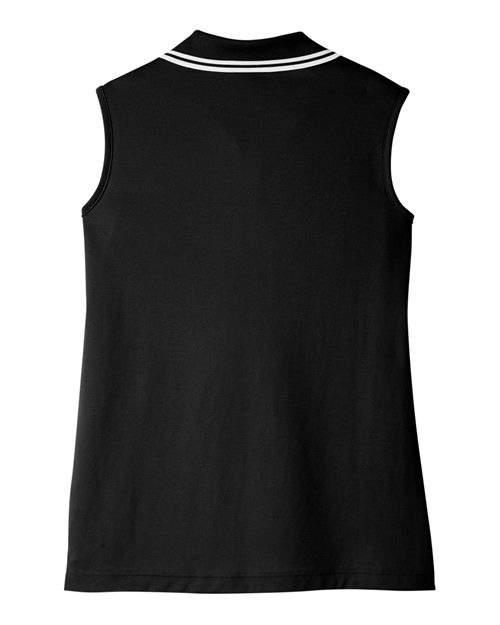 Devon & Jones DG20SW Women's CrownLux Performance® Plaited Tipped Sleeveless Polo