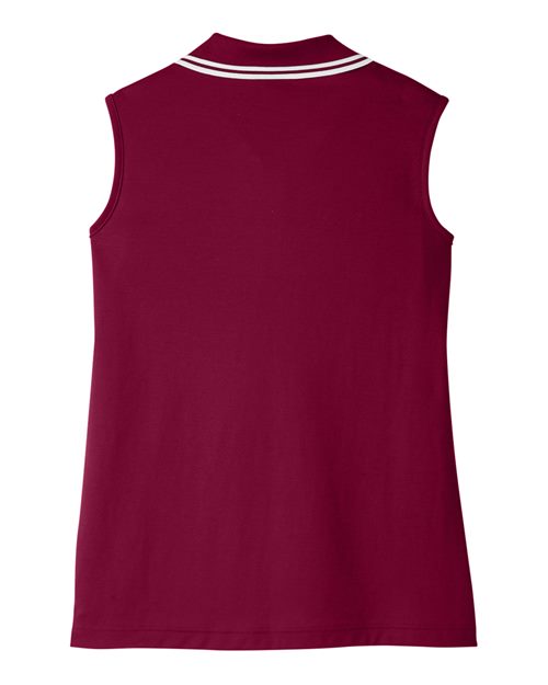 Devon & Jones DG20SW Women's CrownLux Performance® Plaited Tipped Sleeveless Polo