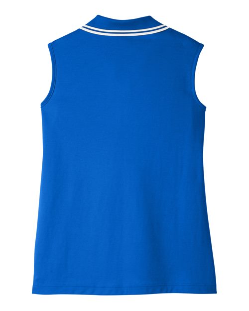 Devon & Jones DG20SW Women's CrownLux Performance® Plaited Tipped Sleeveless Polo