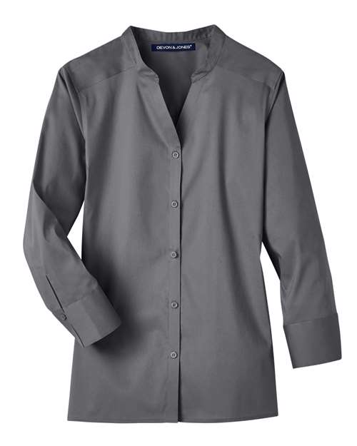 Devon & Jones DG560W Women's Crown Collection® Stretch Broadcloth Three-Quarter Sleeve Blouse