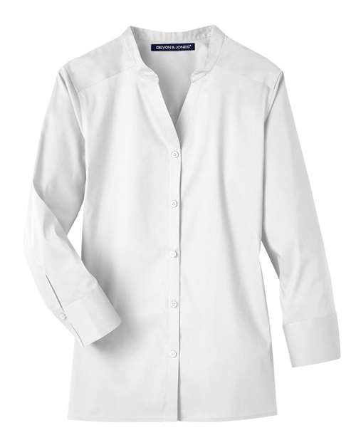 Devon & Jones DG560W Women's Crown Collection® Stretch Broadcloth Three-Quarter Sleeve Blouse