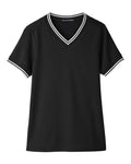 Devon & Jones DG20CW Women's CrownLux Performance® Plaited Tipped V-Neck Shirt