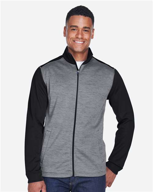 Devon & Jones DG796 Men's Newbury Colorblock Mélange Fleece Full-Zip jacket