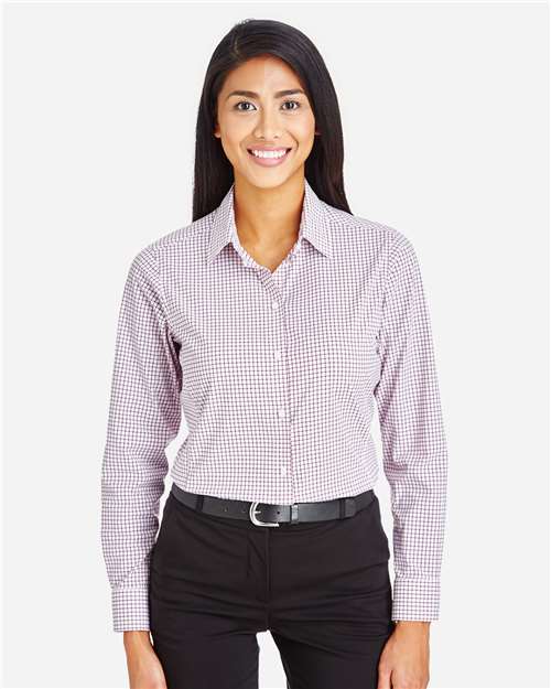 Devon & Jones DG540W Women's CrownLux Performance® Micro Windowpane Woven Dress Shirt