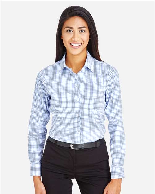 Devon & Jones DG540W Women's CrownLux Performance® Micro Windowpane Woven Dress Shirt