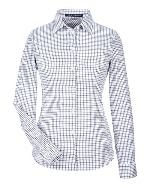 Devon & Jones DG540W Women's CrownLux Performance® Micro Windowpane Woven Dress Shirt