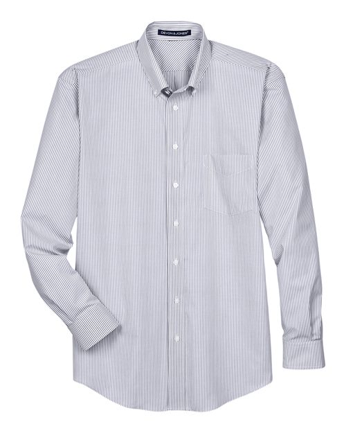 Devon & Jones D645 Men's Crown Collection® Banker Stripe Woven Dress Shirt