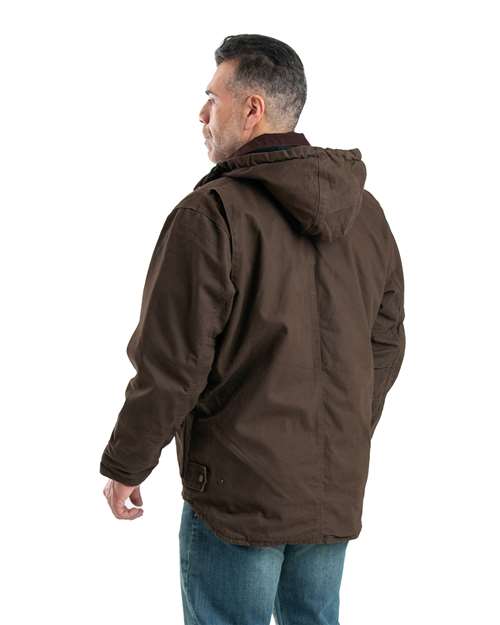 Berne Apparel JC613 Men's Heartland Washed Duck Zip-Off Hooded Coat