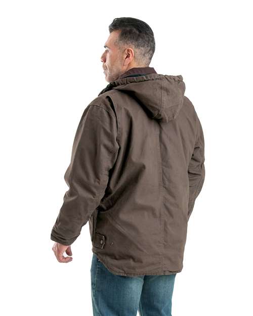 Berne Apparel JC613 Men's Heartland Washed Duck Zip-Off Hooded Coat