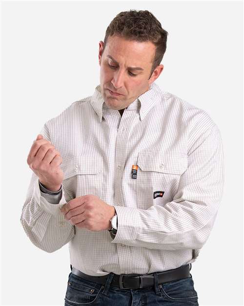 Berne Apparel FRSH21 Men's Flame-Resistant Down Plaid Work Shirt