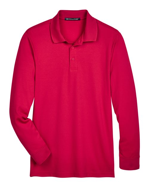 Devon & Jones DG20LT Men's Tall CrownLux Performance® Plaited Long Sleeve Polo