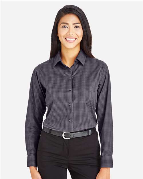 Devon & Jones DG535W Women's CrownLux Performance® Tonal Mini Check Woven Dress Shirt