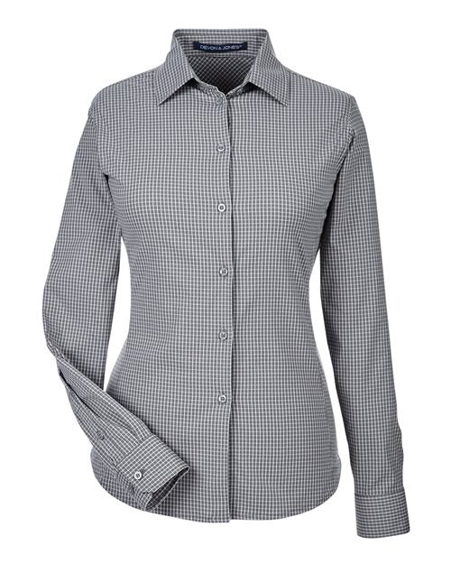 Devon & Jones DG535W Women's CrownLux Performance® Tonal Mini Check Woven Dress Shirt