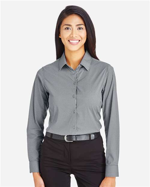 Devon & Jones DG535W Women's CrownLux Performance® Tonal Mini Check Woven Dress Shirt