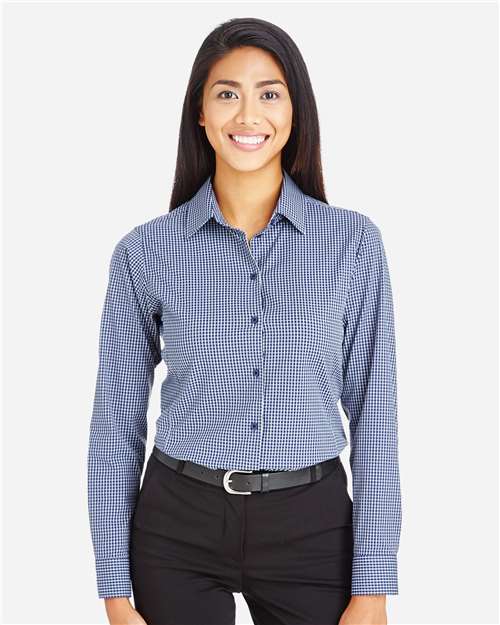 Devon & Jones DG535W Women's CrownLux Performance® Tonal Mini Check Woven Dress Shirt