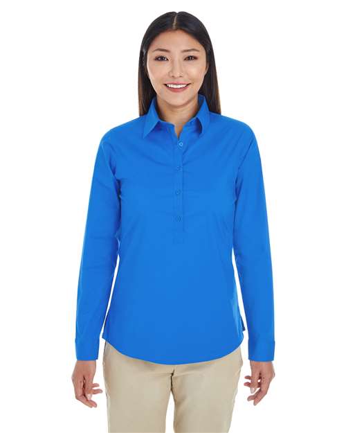 Devon & Jones DP610W Women's Perfect Fit™ Half-Placket Tunic Dress Shirt