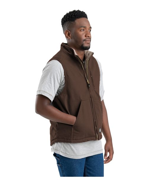 Berne Apparel V818 Men's Heartland Sherpa-Lined Washed Duck Vest