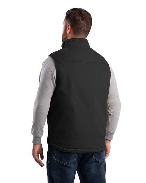Berne Apparel V818 Men's Heartland Sherpa-Lined Washed Duck Vest